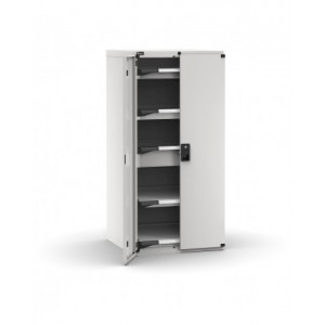 Armadio portautensili con ante a battente, 3 cassetti, 2 piani estraibili, L714 x P726 x H1500 mm