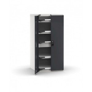 Armadio portautensili con ante a battente, 3 cassetti, 2 piani estraibili, L714 x P726 x H1500 mm