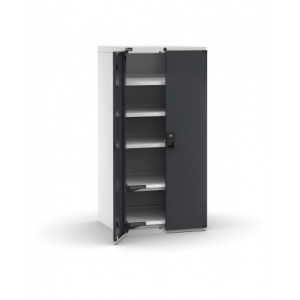 Armadio per utensili con ante a battente, 2 piani estraibili, 3 piani regolabili, L714 x P726 x H2000 mm