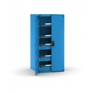 Armadietto portautensili con 2 ante a battente, 5 cassetti 2x75 3x150, L714 x P726 x H1500 mm