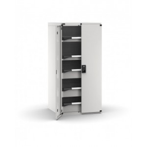 Armadietto portautensili con 2 ante a battente, 5 cassetti 2x75 3x150, L714 x P726 x H1500 mm