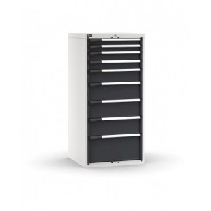 Cassettiera porta attrezzi, 9 cassetti 2x75 2x100 1x150 3x200 1x300, L714 x P726 x H1500 mm