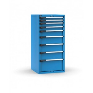 Cassettiera porta attrezzi, 9 cassetti 2x75 2x100 1x150 3x200 1x300, L714 x P726 x H1500 mm