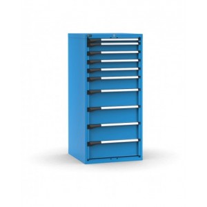 Cassettiera porta attrezzi, 10 cassetti 1x50 4x100 1x150 4x200, L714 x P726 x H1500 mm