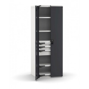 Armadio portautensili con porte a 3 cassetti, 2 piani regolabili, 2 piani estraibili, L714 x P726 x H12000 mm