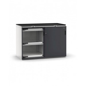 Armadietto portautensili con 2 ante scorrevoli, 4 cassetti, 2 piani estraibili, L714 x P726 x H1022 mm