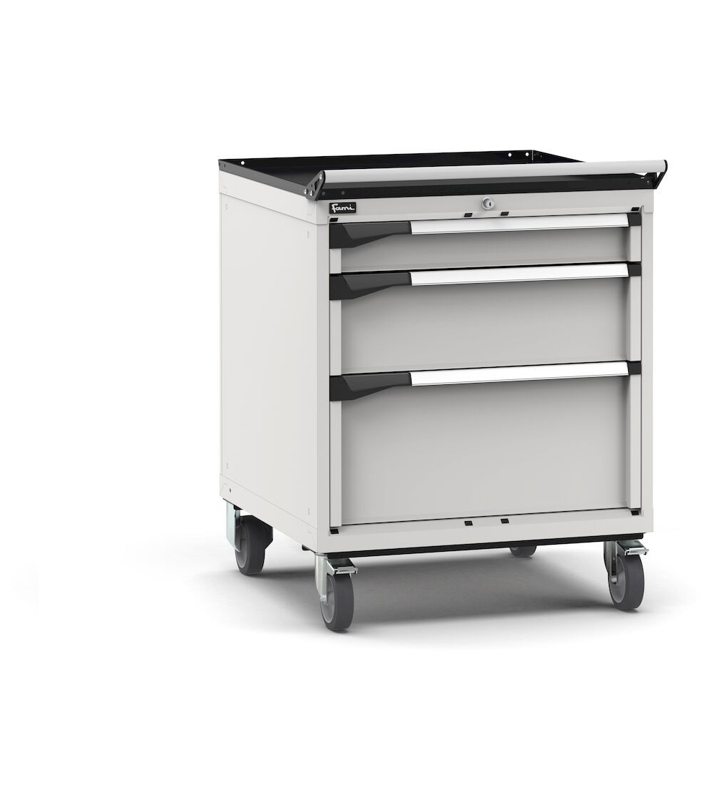 Cassettiera porta attrezzi con ruote, 3 cassetti 1x100 1x200 1x300, L714 x P726 x H922 mm