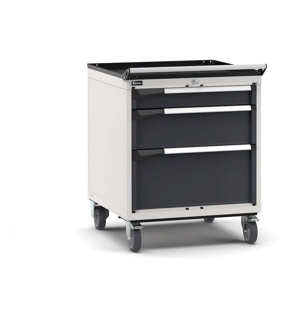 Cassettiera porta attrezzi con ruote, 3 cassetti 1x100 1x200 1x300, L714 x P726 x H922 mm