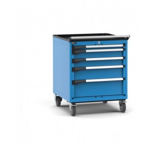 Cassettiera porta attrezzi con ruote, 5 cassetti  1x50 2x100 1x150 1x200, L714 x P726 x H922 mm