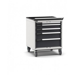 Cassettiera porta attrezzi con ruote, 5 cassetti  1x50 2x100 1x150 1x200, L714 x P726 x H922 mm