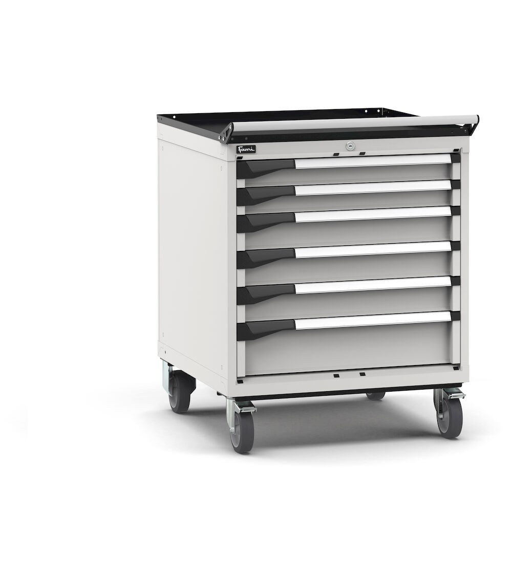 Cassettiera porta attrezzi con ruote, 6 cassetti 2x75 3x100 1x150, L714 x P726 x H922 mm