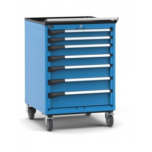 Cassettiera porta attrezzi con ruote, 7 cassetti 2x75 2x100 2x125 1x150, L714 x P726 x H1072 mm