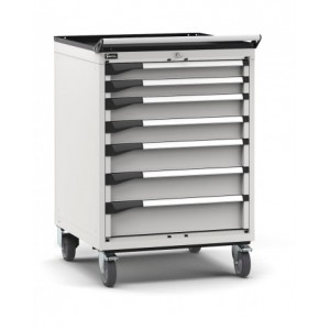 Cassettiera porta attrezzi con ruote, 7 cassetti 2x75 2x100 2x125 1x150, L714 x P726 x H1072 mm