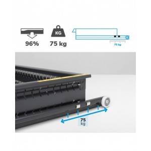 Blocco cassettiera da banco, 5 cassetti 3x100 1x150 1x300, L1020 x P726 x H850 mm