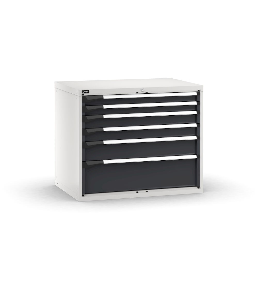Blocco cassettiera da banco, 6 cassetti  2x75 2x100 1x150 1x250, L1020 x P726 x H850 mm