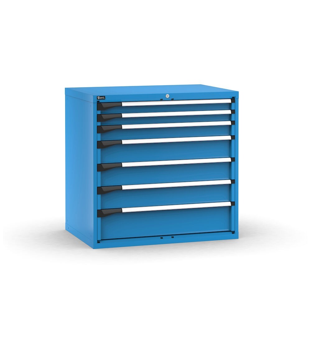 Cassettiera porta attrezzi, 7 cassetti 2x75 1x100 3x150 1x200, L1020 x P726 x H1000 mm