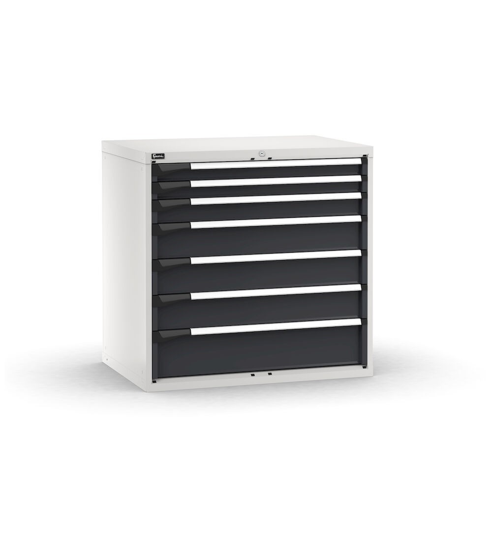 Cassettiera porta attrezzi, 7 cassetti 2x75 1x100 3x150 1x200, L1020 x P726 x H1000 mm