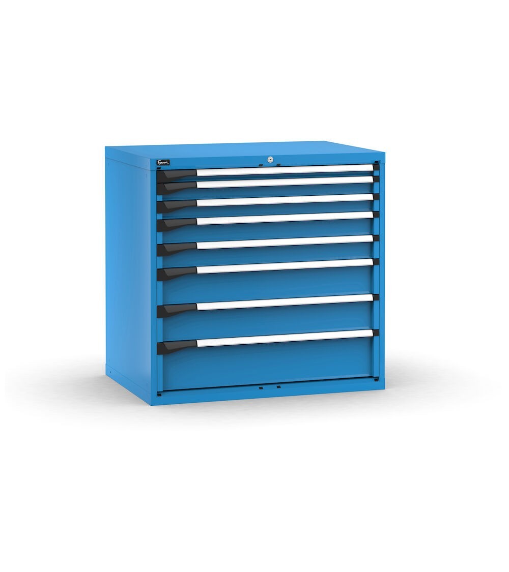 Cassettiera porta attrezzi, 8 cassetti 1x50 2x75 2x100 2x150 1x200, L1020 x P726 x H1000 mm