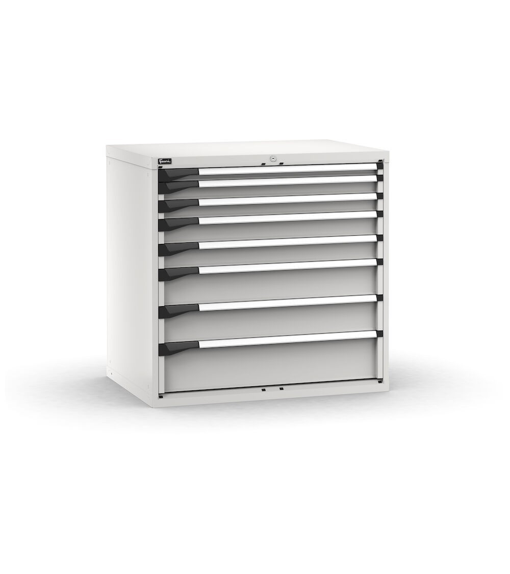 Cassettiera porta attrezzi, 8 cassetti 1x50 2x75 2x100 2x150 1x200, L1020 x P726 x H1000 mm