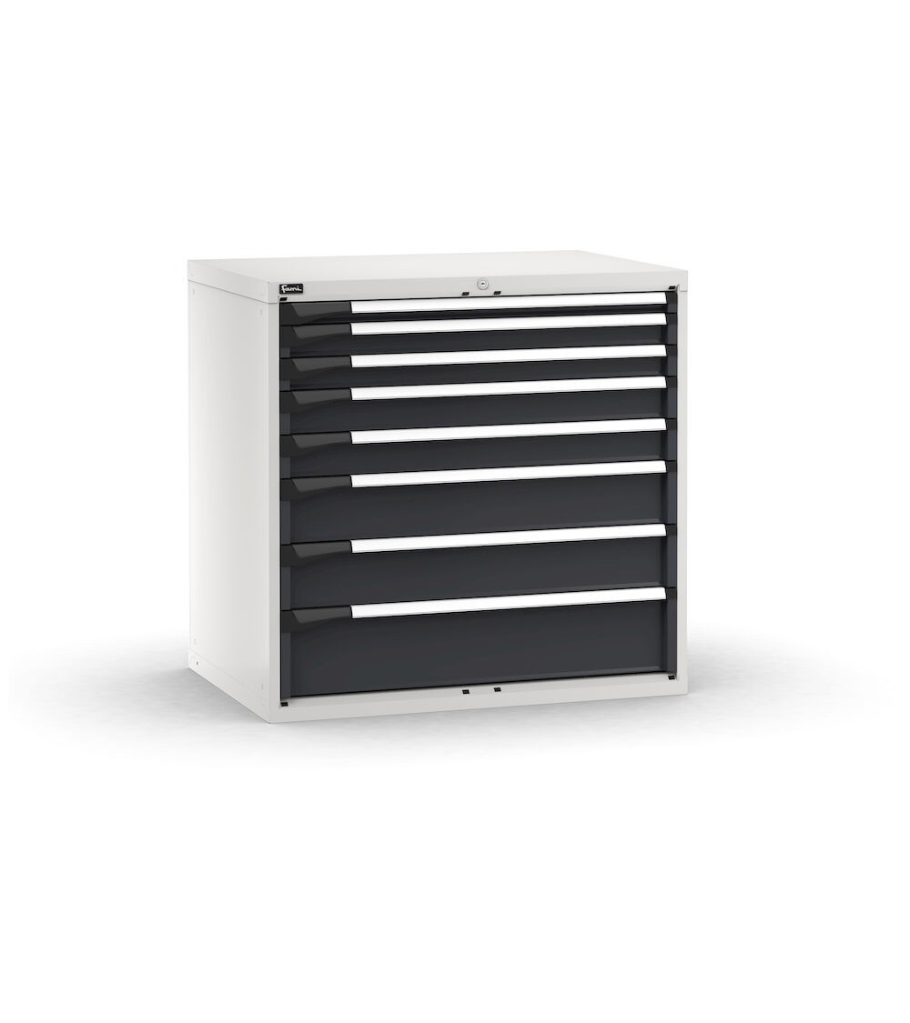 Cassettiera porta attrezzi, 8 cassetti 1x50 2x75 2x100 2x150 1x200, L1020 x P726 x H1000 mm