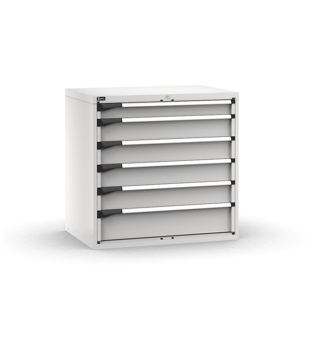 Cassettiera porta attrezzi,  6 cassetti ad estrazione telescopica 1x100 4x150 1x200, L1020 x P726 x H1000 mm