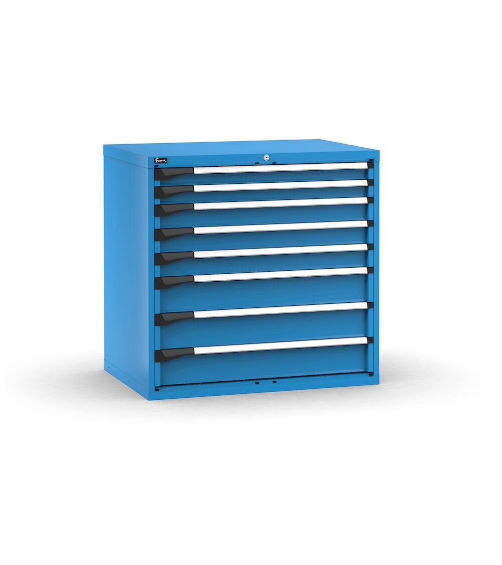 Cassettiera porta attrezzi, 8 cassetti 2x75 3x100 3x150, L1020 x P726 x H1000 mm