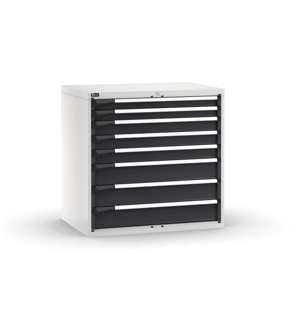 Cassettiera porta attrezzi, 8 cassetti 2x75 3x100 3x150, L1020 x P726 x H1000 mm