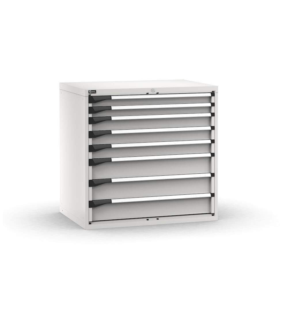 Cassettiera porta attrezzi, 8 cassetti 2x75 3x100 3x150, L1020 x P726 x H1000 mm