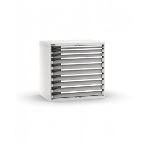 Cassettiera porta attrezzi, 10 cassetti 1x50 2x75 7x100, L1020 x P726 x H1000 mm