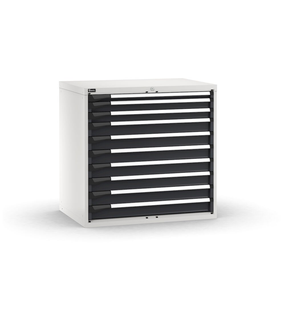 Cassettiera porta attrezzi, 10 cassetti 1x50 2x75 7x100, L1020 x P726 x H1000 mm