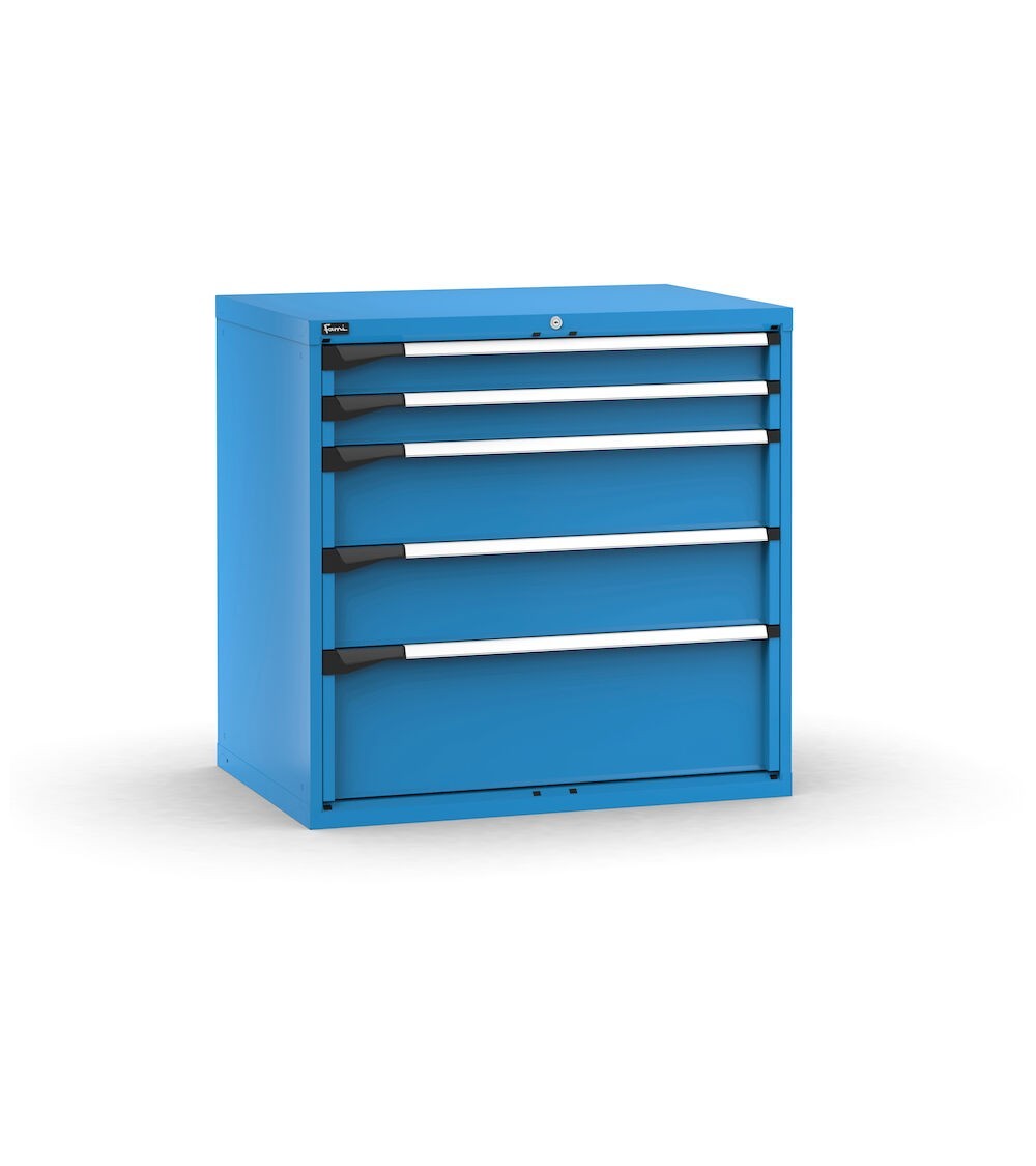 Cassettiera porta attrezzi,  5 cassetti 2x100 2x200 1x300, L1020 x P726 x H1000 mm