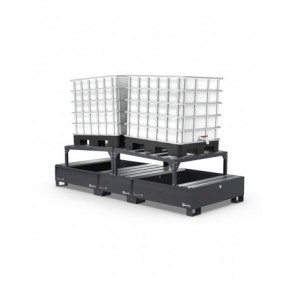 Vasca di raccolta capacità 1100 lt con telaio e porta fusti