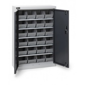Armadio portacontenitori a battente, 5 piani e 24 contenitori Picking Box Air mis. 2, H 1001 mm, grigio chiaro e antracite