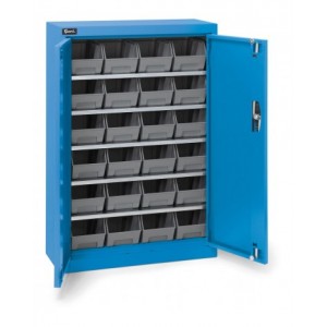 Armadio portacontenitori a battente, 5 piani e 24 contenitori Picking Box Air mis. 2, H 1001 mm, blu