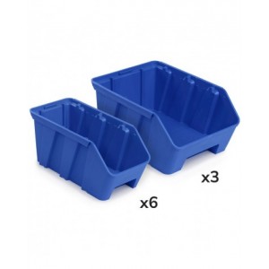 Kit 9 contenitori per scaffale RK Box Air