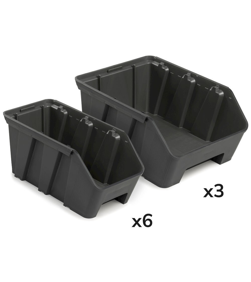 Kit 9 contenitori per scaffale RK Box Air