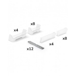 Kit 12 guide con divisori e frontalini per contenitori RK Box Air per scaffale a 5 piani