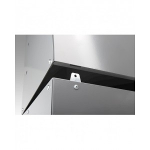 Scaffale a 4 ripiani grigio scuro con 9 contenitori RK Box Air blu cielo, L496 x P304 x H546 mm