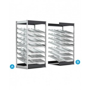 Scaffalatura kanban con 7 piani inclinati e separatori, L1057 x P621 x H2016 mm