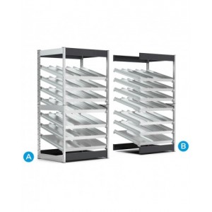 Scaffalatura kanban con 7 piani inclinati e separatori, L1057 x P821 x H2016 mm