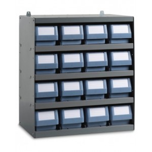 Scaffale a 5 ripiani con 16 cassette RK Box Classic, L496 x P304 x H546