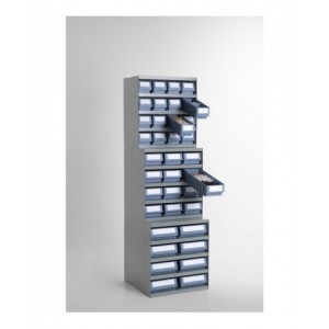 Scaffale a 5 ripiani con 16 cassette RK Box Classic, L496 x P304 x H546