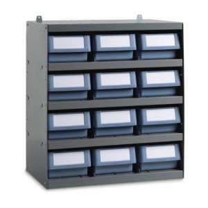 Scaffale a 5 ripiani con 12 cassette RK Box Classic, L 496 x P304 x H546