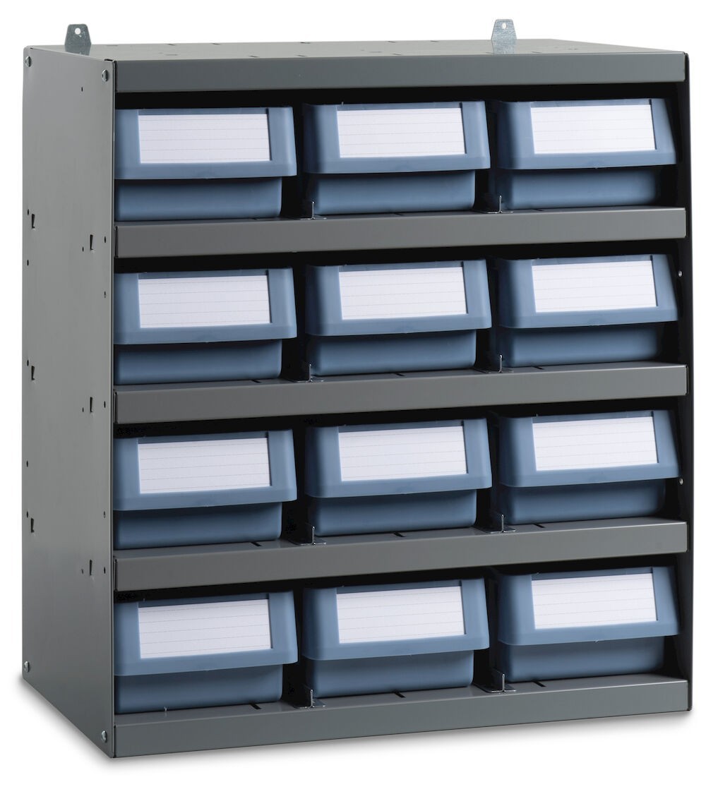 Scaffale a 5 ripiani con 12 cassette RK Box Classic, L 496 x P304 x H546