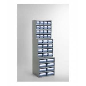 Scaffale a 5 ripiani con 12 cassette RK Box Classic, L 496 x P304 x H546