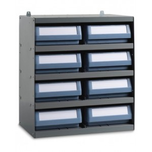 Scaffale a 5 ripiani con 8 cassette RK Box Classic, L496 x P304 x H546