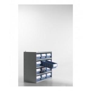 Scaffale a 5 ripiani con 8 cassette RK Box Classic, L496 x P304 x H546