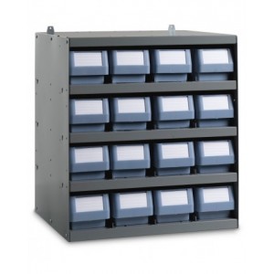 Scaffale a 5 ripiani con 16 cassette RK Box Classic, L496 x P404 x H546