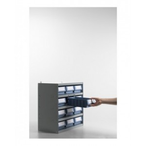 Scaffale a 5 ripiani con 16 cassette RK Box Classic, L496 x P404 x H546