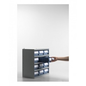 Scaffale a 5 ripiani con 16 cassette RK Box Classic, L496 x P404 x H546